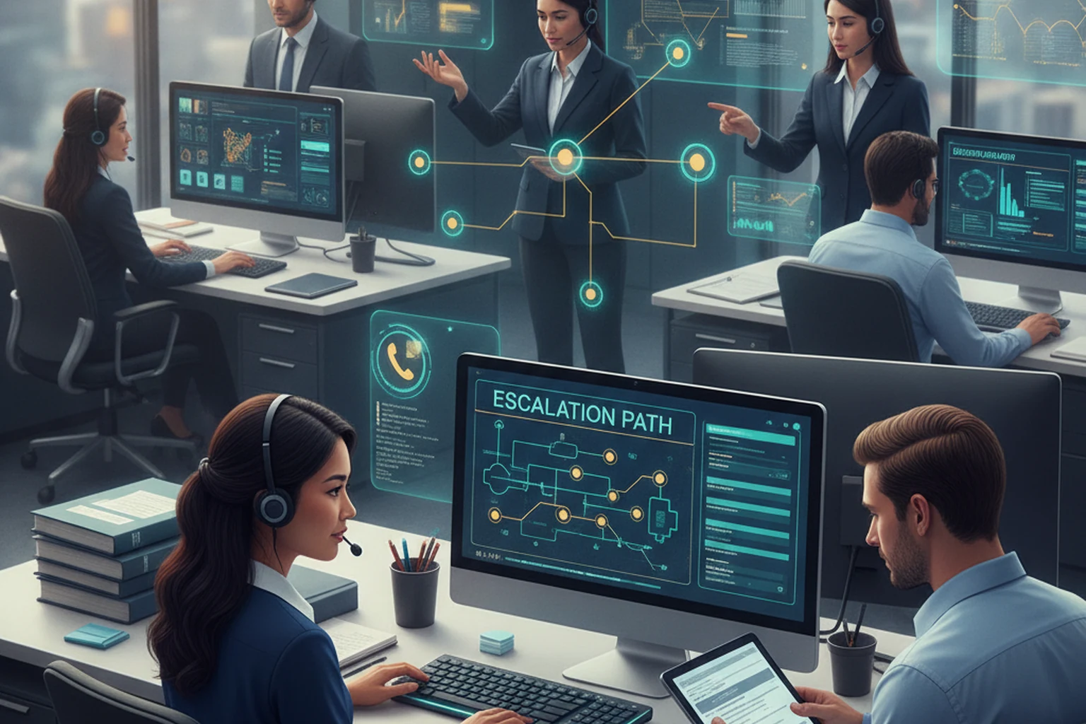Outbound Calling Operations: Escalation Path Design editorial illustration