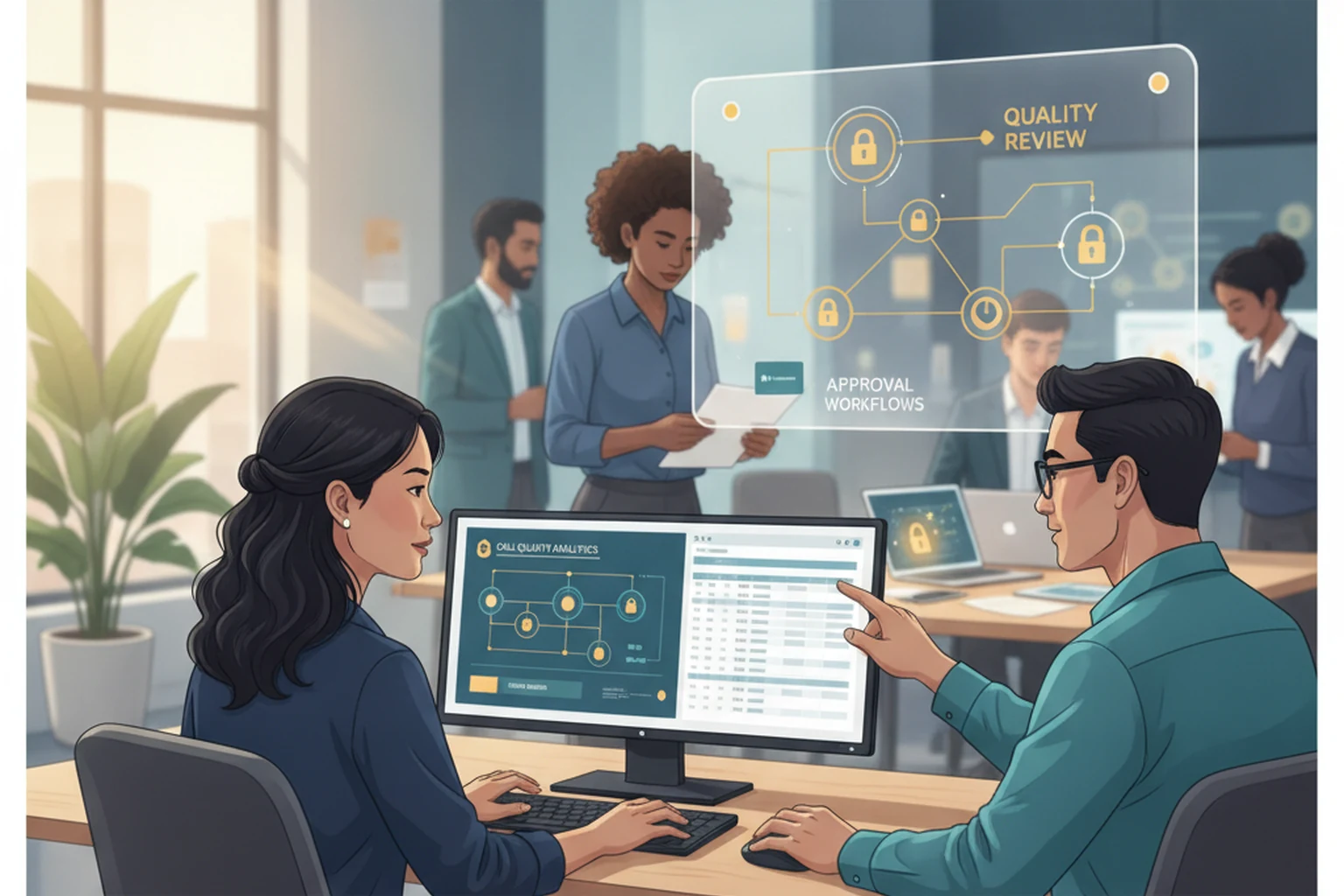 Outbound Calling Operations: Quality Review Cadence editorial illustration