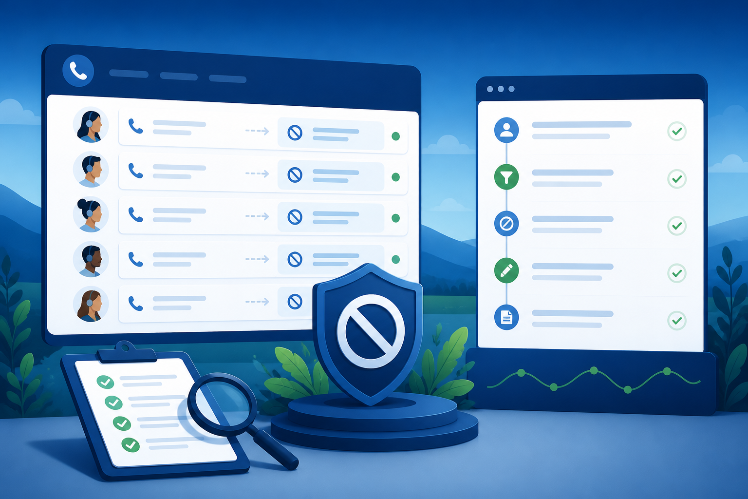 Outbound calling suppression reason audit for Filipino calling teams editorial illustration