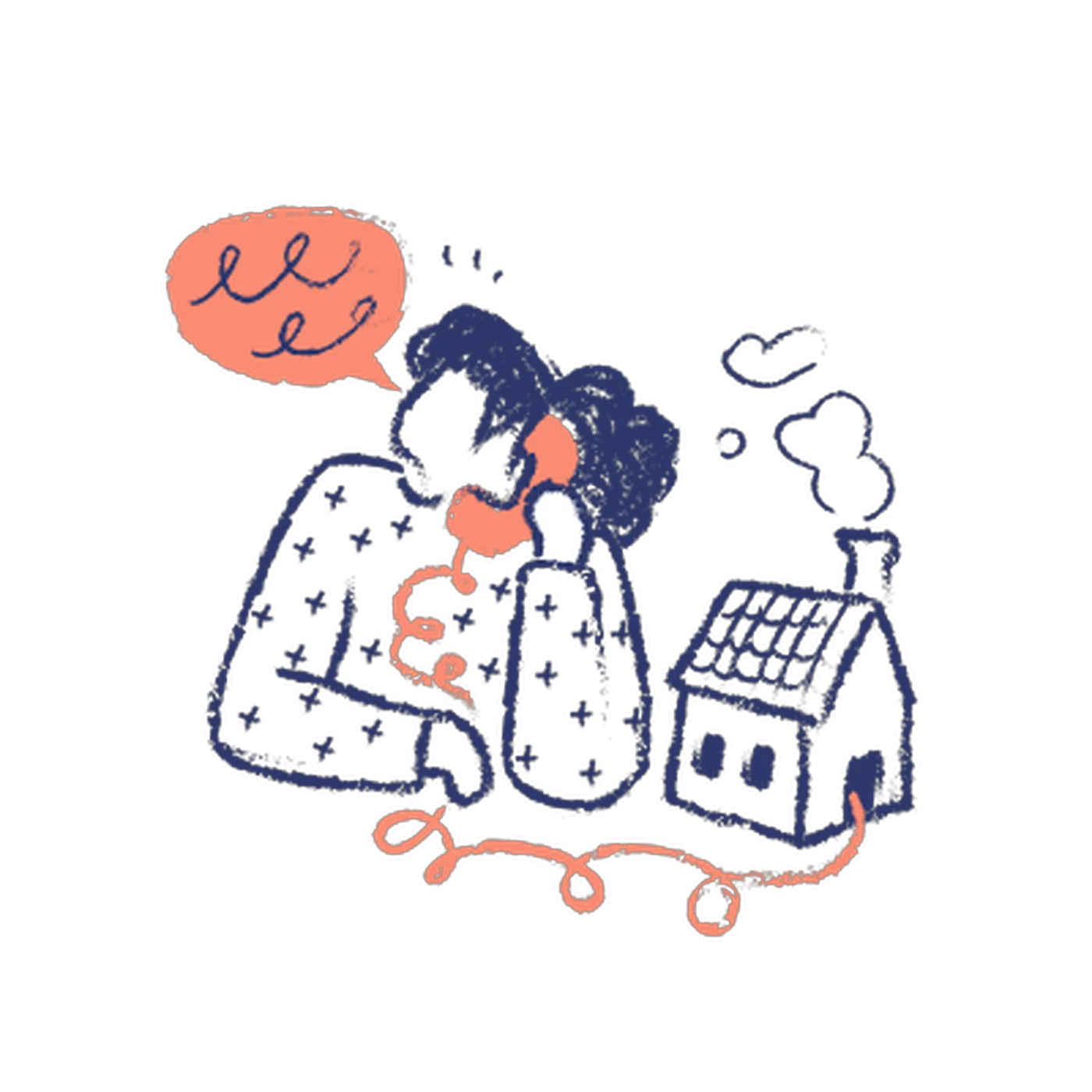 Illustration representing a calling specialist handling connected conversations