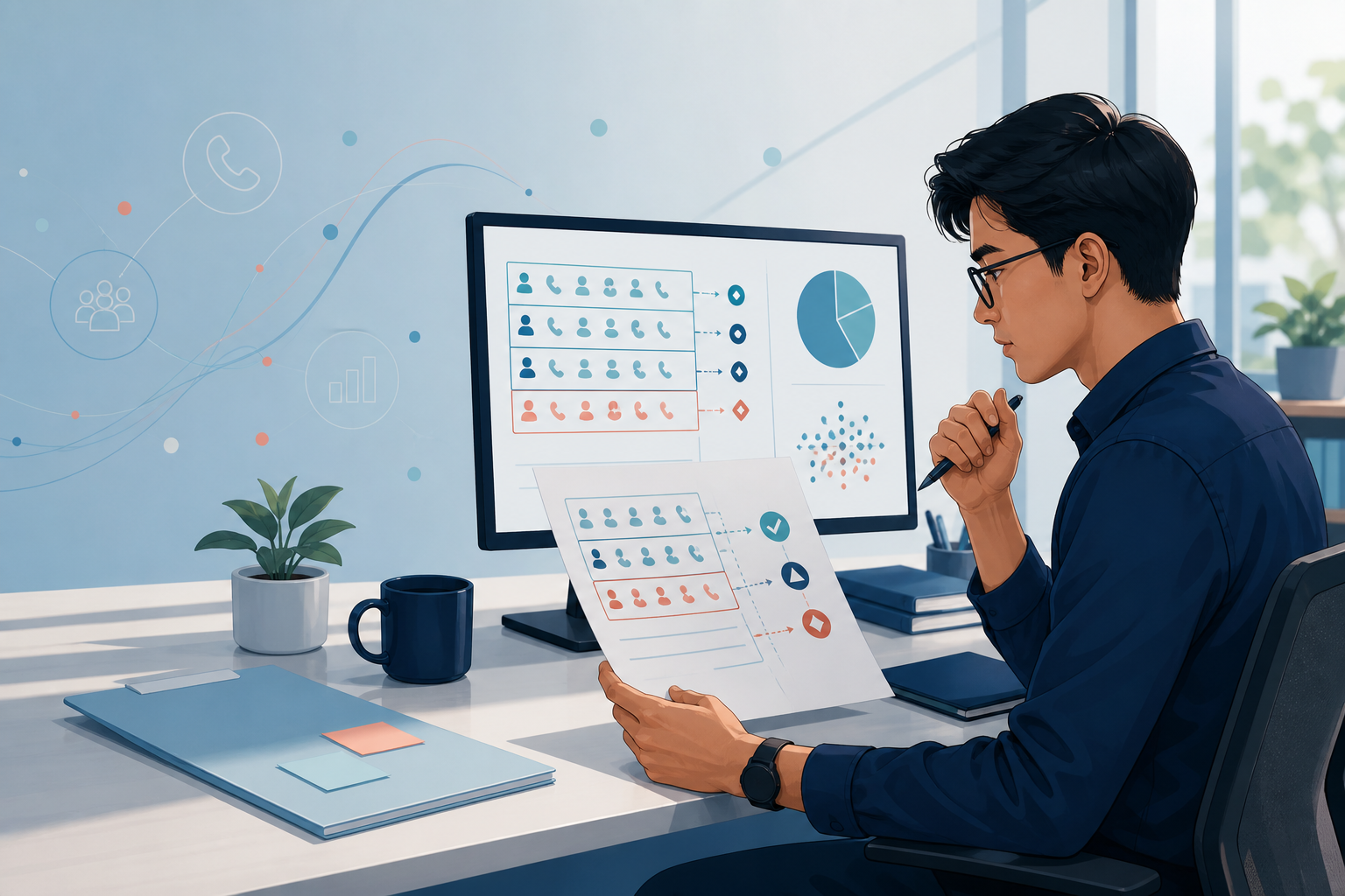 Outsourced callers research workflow